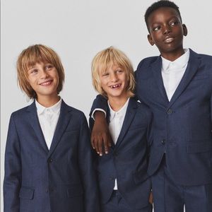 NWOT Zara boy’s Textured Weave Suit
